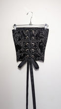 Load image into Gallery viewer, Black Floral Upholstery Corset