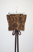 Load image into Gallery viewer, Brown Floral Upholstery Corset
