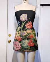 Load image into Gallery viewer, Black Floral Tapestry Dress