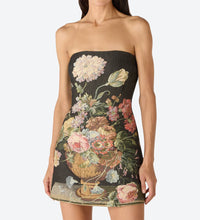 Load image into Gallery viewer, Black Floral Tapestry Dress