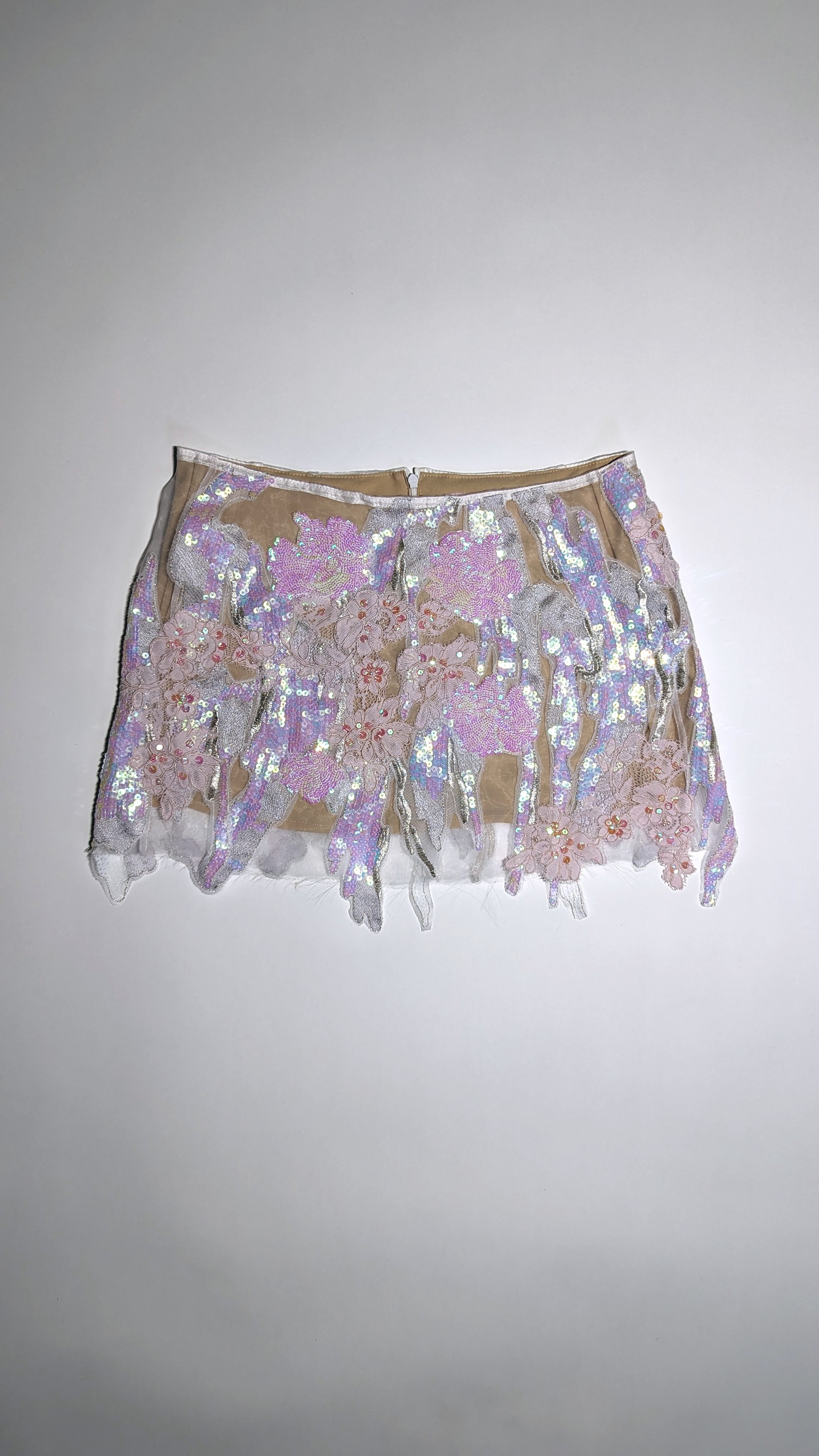 Skirt with Lace & Sequin Flowers – Kristin Mallison
