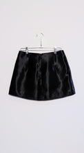 Load image into Gallery viewer, Black Satin Cat Mini Skirt