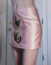 Load image into Gallery viewer, Pink Satin Cat Needlepoint Skirt