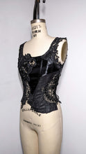 Load image into Gallery viewer, Black Lace &amp; Satin Corset
