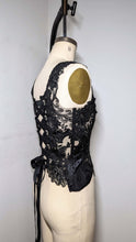 Load image into Gallery viewer, Black Lace &amp; Satin Corset
