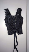 Load image into Gallery viewer, Black Lace &amp; Satin Corset
