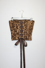 Load image into Gallery viewer, Brown Floral Upholstery Corset - Pre-order
