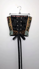 Load image into Gallery viewer, Black Floral Tapestry Corset
