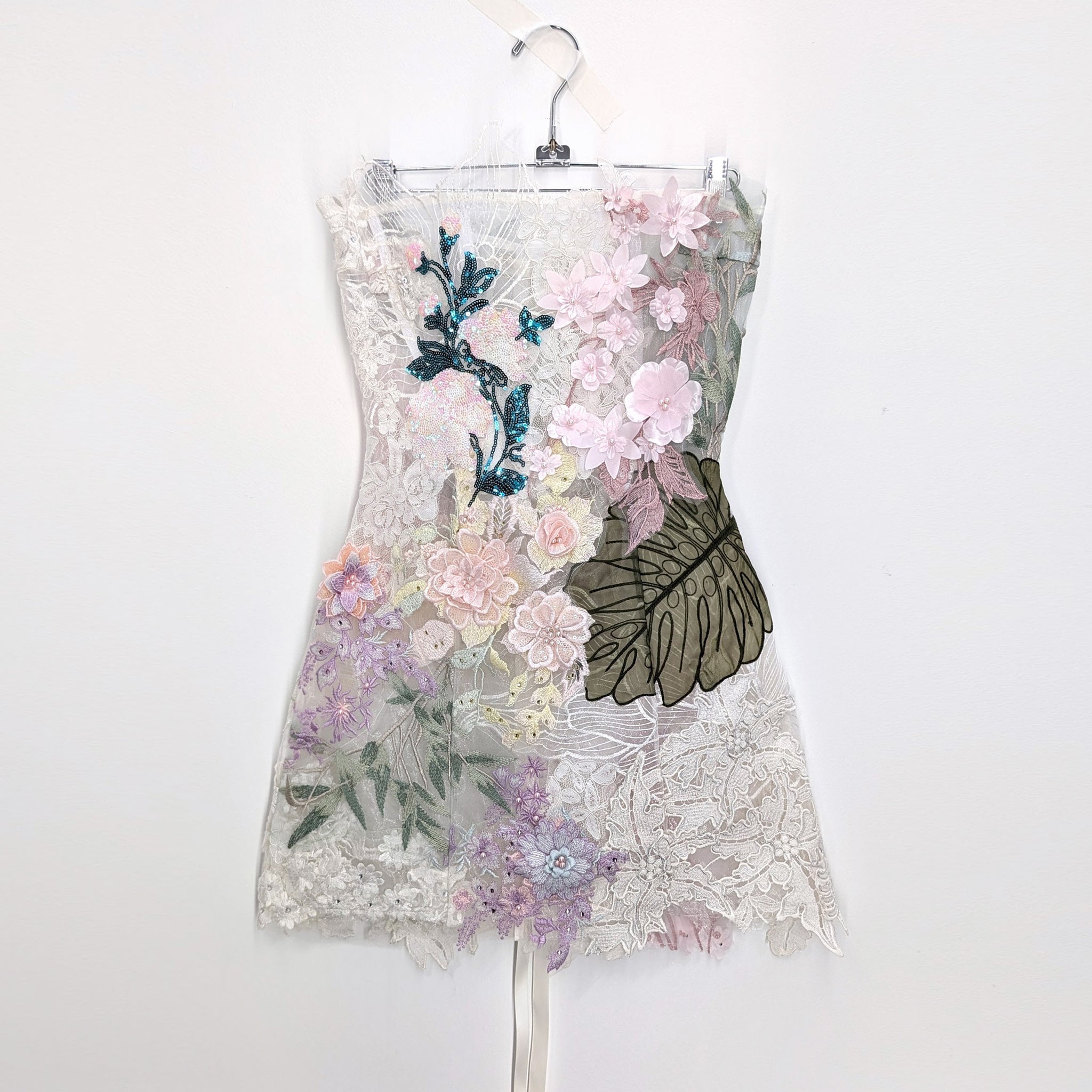 floral organza short dress Self-portrait Yellow Floral Organza Belted Mini Dress