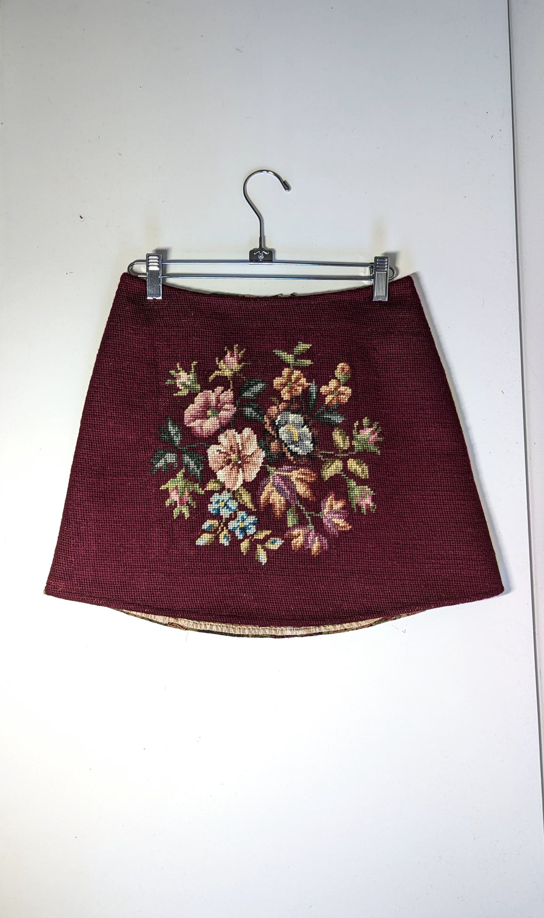 Flower Bouquet Needlepoint Skirt - Size 8-10