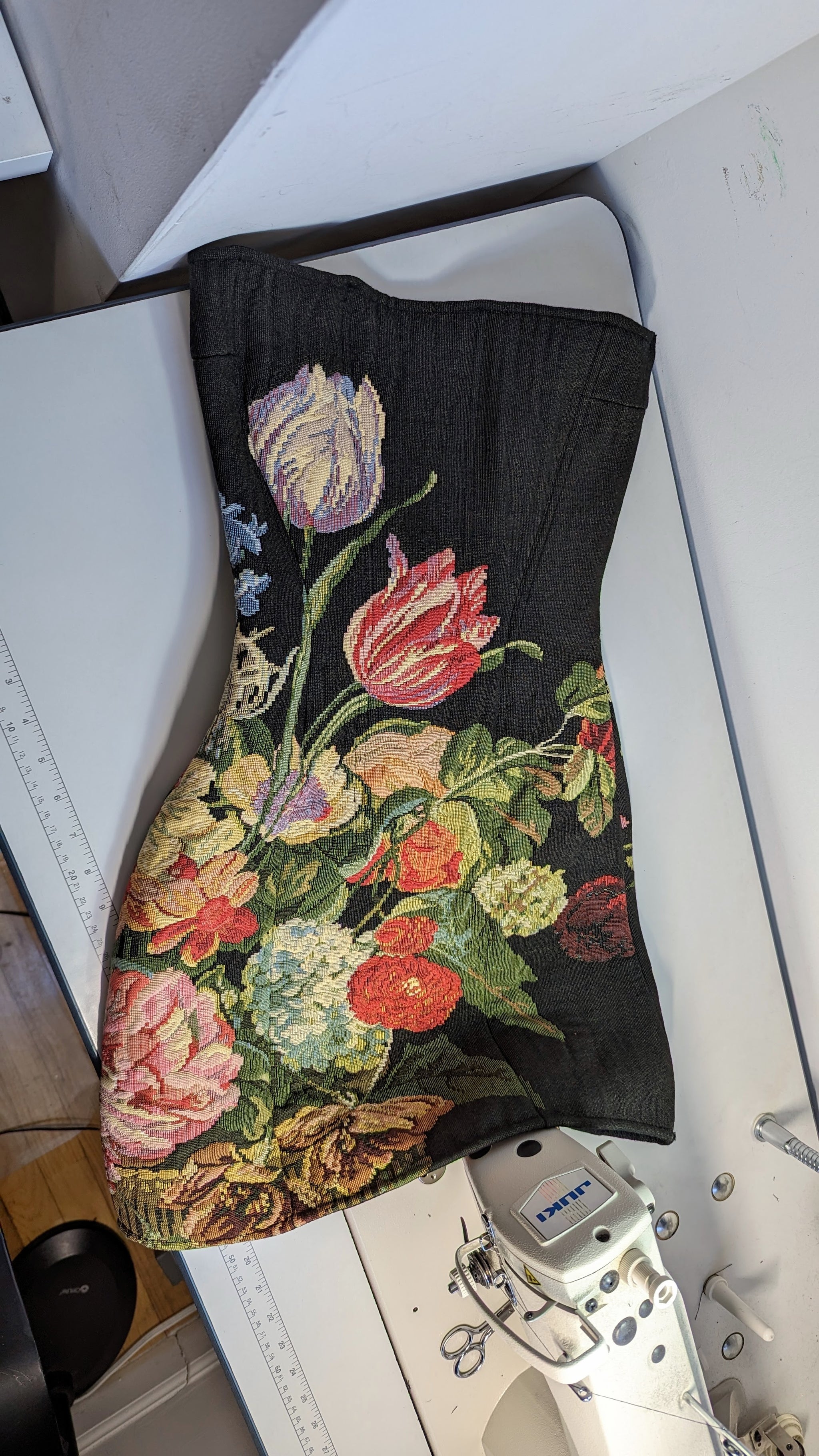 Black Floral Tapestry Dress