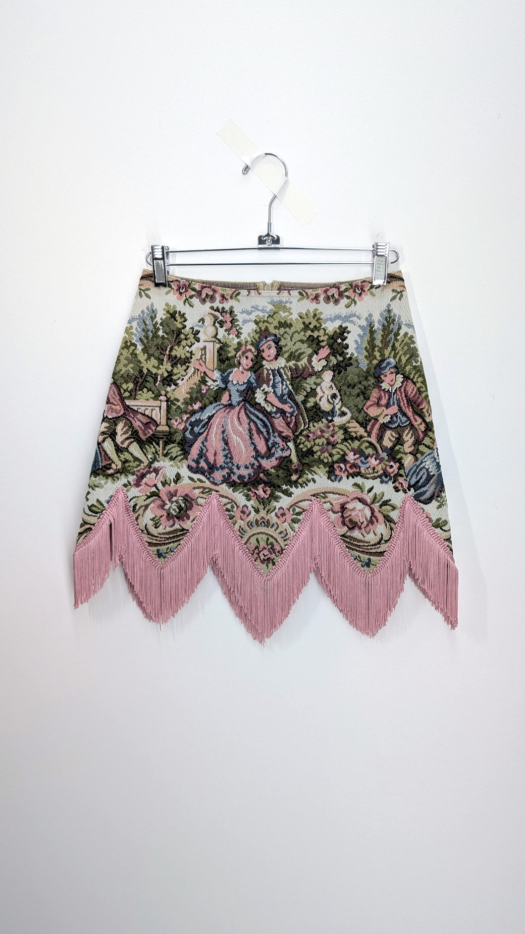 Pink Fringe Tapestry Skirt - Size 0-2