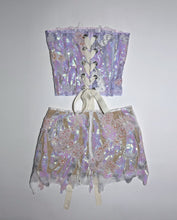 Load image into Gallery viewer, Corset with Lace &amp; Sequin Flowers
