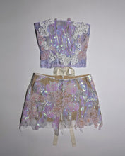 Load image into Gallery viewer, Corset with Lace &amp; Sequin Flowers - Pre-order
