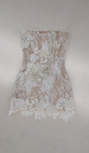 Load image into Gallery viewer, White Sequin Flowers Mini Dress
