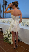 Load image into Gallery viewer, Ivory Sequin &amp; Lace Corset Dress
