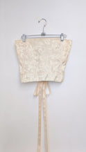 Load image into Gallery viewer, Ivory Floral Upholstery Satin Corset
