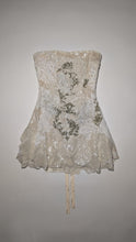 Load image into Gallery viewer, Ivory Sequin &amp; Lace Corset Dress
