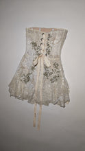 Load image into Gallery viewer, Ivory Sequin &amp; Lace Corset Dress
