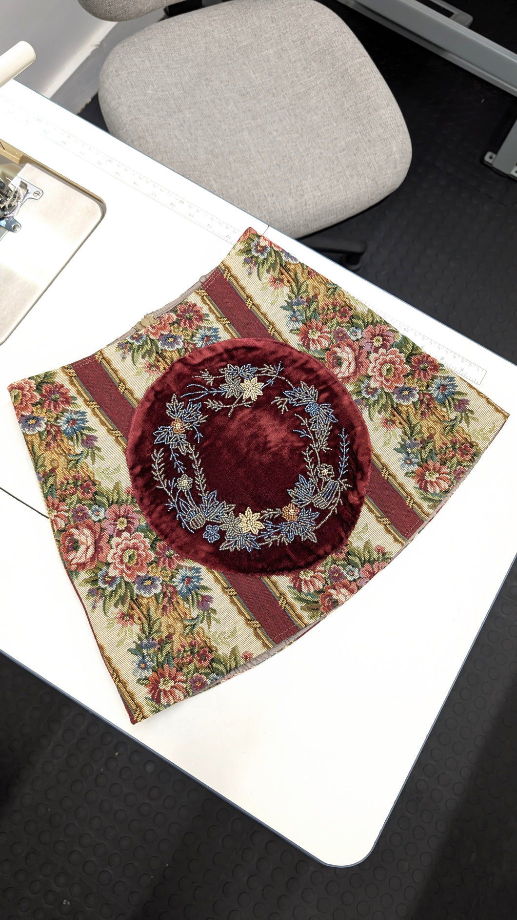 Raspberry Beaded Tapestry Skirt - size 2-4