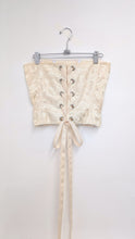 Load image into Gallery viewer, Ivory Floral Upholstery Satin Corset
