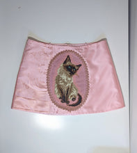 Load image into Gallery viewer, Pink Satin Cat Needlepoint Skirt
